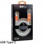 Wholesale USB Type-C 2.1A Strong Nylon USB Cable 3FT (White)